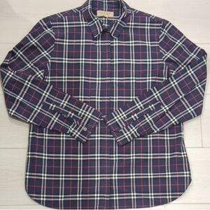 Men's Size Large Burberry Shirt - Navy and Red Ptp 20"